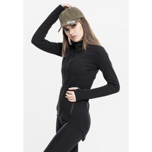 Women's sports hooded sweatshirt with Interlock zipper, black