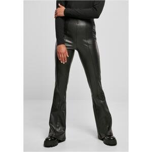 Women's black synthetic leather trousers