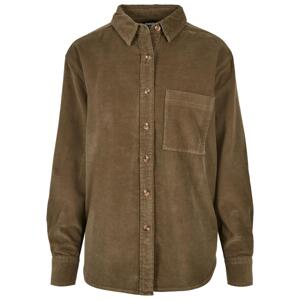 Women's corduroy oversized shirt olive