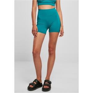 Women's Recycled High Waist Cycle Hot Pants - Watergreen