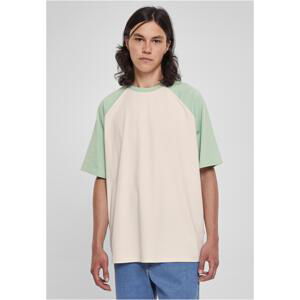 Organic Oversized Raglan T-Shirt White Sand/Vintage Green