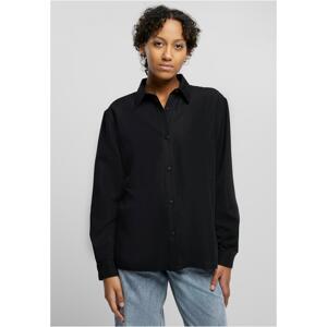 Women's oversized twill shirt black