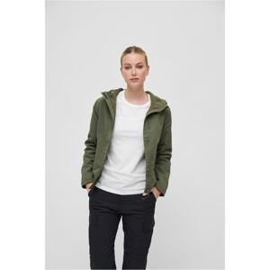 Women's windbreaker with front zipper olive