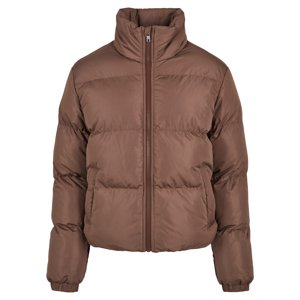 Ladies Short Peached Puffer Jacket Bark