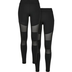 Women's Tech Mesh Leggings 2-Pack Black+Black