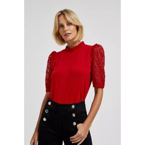 Blouse with lace sleeves