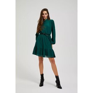 Dress with a flared bottom and belt