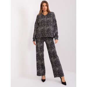 Grey and black women's cotton casual set