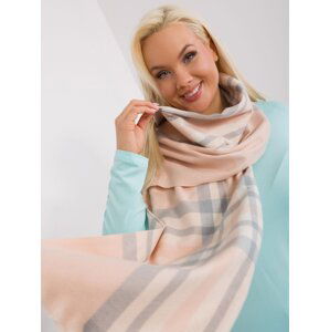Light pink and grey elegant plaid scarf