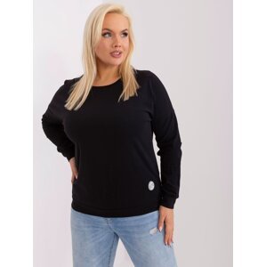 Black cotton blouse of larger size