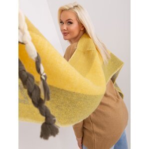 Yellow winter scarf with patterns