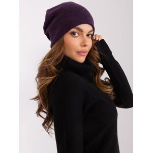 Dark purple knitted beanie