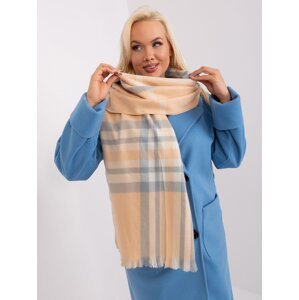 Peachy gray elegant plaid scarf