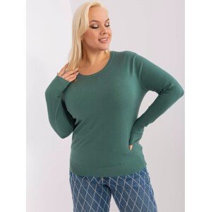 Light green smooth sweater of a larger size made of viscose