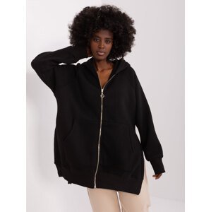Black basic zip-up sweatshirt with insulation