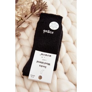 Women's warm socks with black lettering