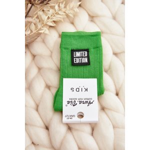 Children's smooth socks with green patch