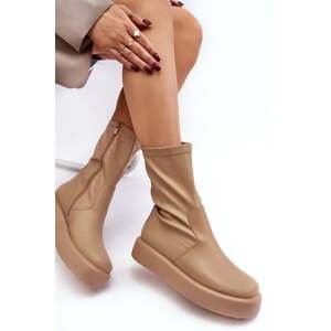 Women's platform shoes Beige eco-leather Algedi