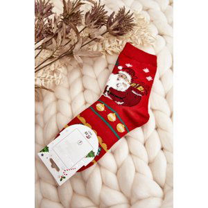 Women's socks with Santa Claus Red