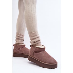 Fashionable Suede Low Snow Boots Khaki Nucca