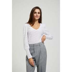 Openwork blouse with V-neck