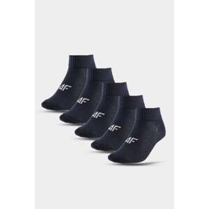 Boys' 4F High Ankle Socks 5-PACK Dark Blue
