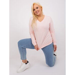 Light pink cotton blouse plus size