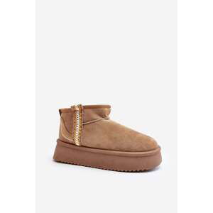 Snow boot platform with light brown udra pattern