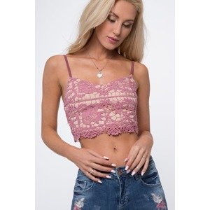Lace top with purple zipper