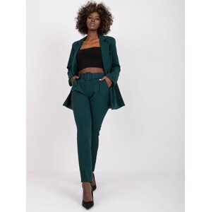 Dark green classic Giulia trousers with high waist