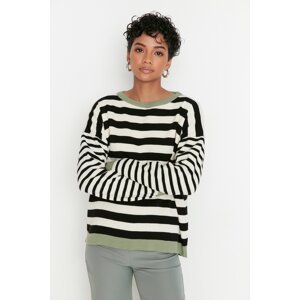 Trendyol Ecru Wide fit Color Block Pletený sveter