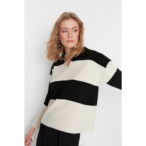 Trendyol Stone Color Block Pletený sveter