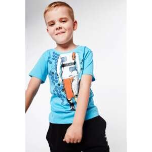 Boys' T-shirt with blue application