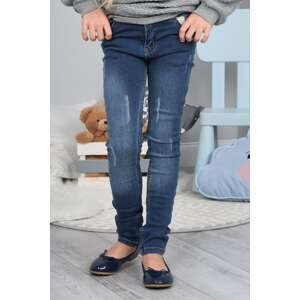 Girls' denim pants with abrasions