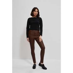 Viscose narrow trousers - brown