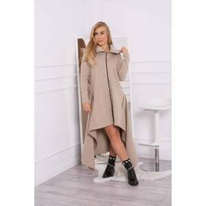 Insulated dress with long sides light beige
