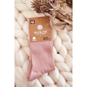 Women's Socks with Shiny Thread Pink