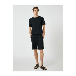 Koton Basic Woven Shorts Waist Laced Pocket Detailed