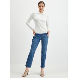 Orsay White Womens Ribbed Polo T-Shirt - Women