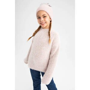 DEFACTO Girl's Christmas Themed Crew Neck Knitwear Pullover