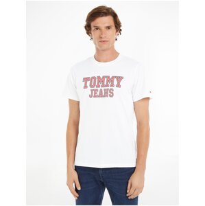 Biele pánske tričko Tommy Jeans Essential - Men