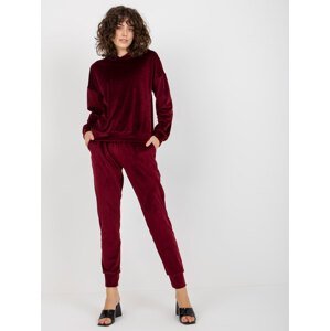 Lady's chestnut velour set with trousers