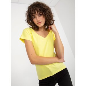Light yellow simple cotton base shirt