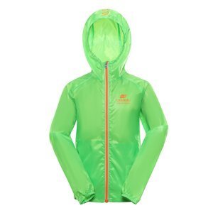 Children's ultra-light jacket with impregnation ALPINE PRO BIKO neon green gecko