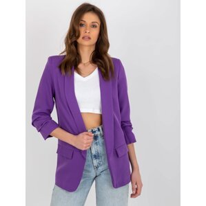 Dark purple ruffle jacket by Adely