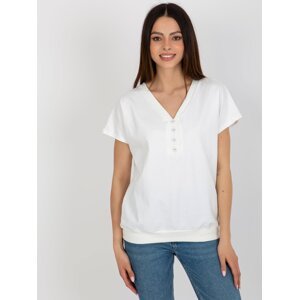 Ecru basic cotton blouse