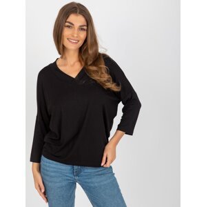 Black lady's blouse with neckline
