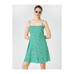Koton Dámske Oblečenie Šaty Floral Mini, Slim Ramienka A-Line