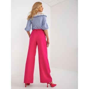 Dark pink wide trousers made of Swedish material
