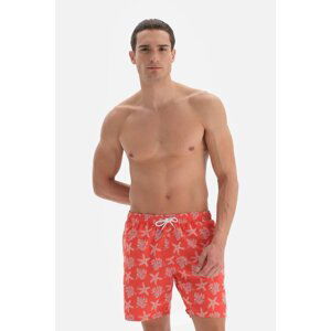 Dagi Salmon Coral Pattern Mid Sea Shorts